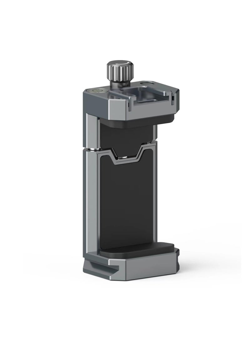 Phone Mount Aluminum for Tripod, Adjustable Phone Tripod Mount with Cold Shoe & Arca Swiss Quick Release Plate,Universal Adjustable Clamp Suitable for iPhone 14 pro/13 Pro/12/11/Samsung