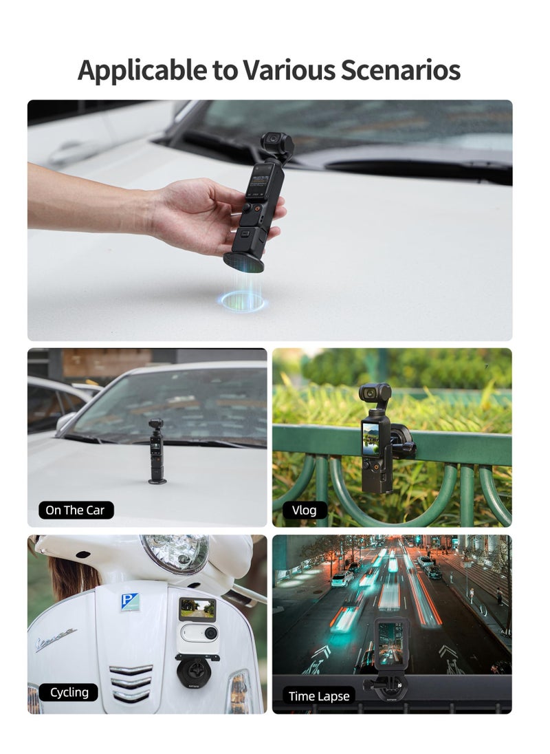 Adapter Camera Mount for Osmo Pocket 3, Quick Release Car Body Magnetic Holder, Metal Magnetic Dock Expansion Conversion Adapter, for Insta360 Go3 Steering Stand