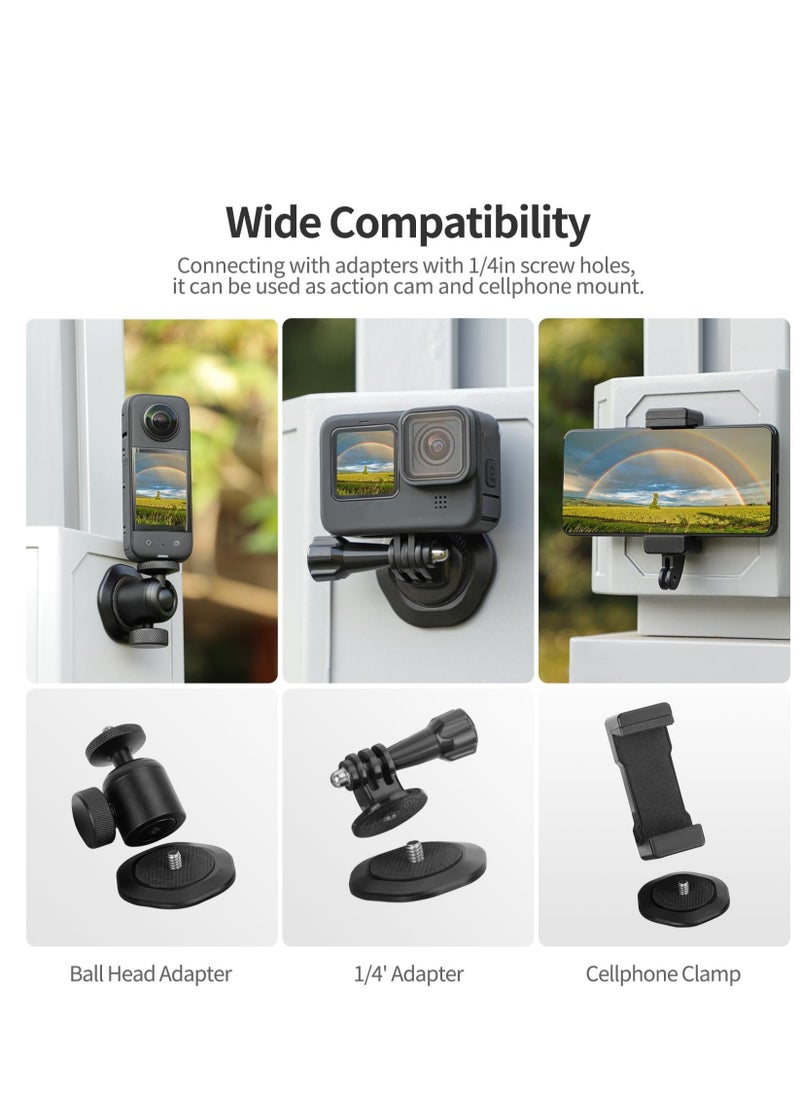 Adapter Camera Mount for Osmo Pocket 3, Quick Release Car Body Magnetic Holder, Metal Magnetic Dock Expansion Conversion Adapter, for Insta360 Go3 Steering Stand