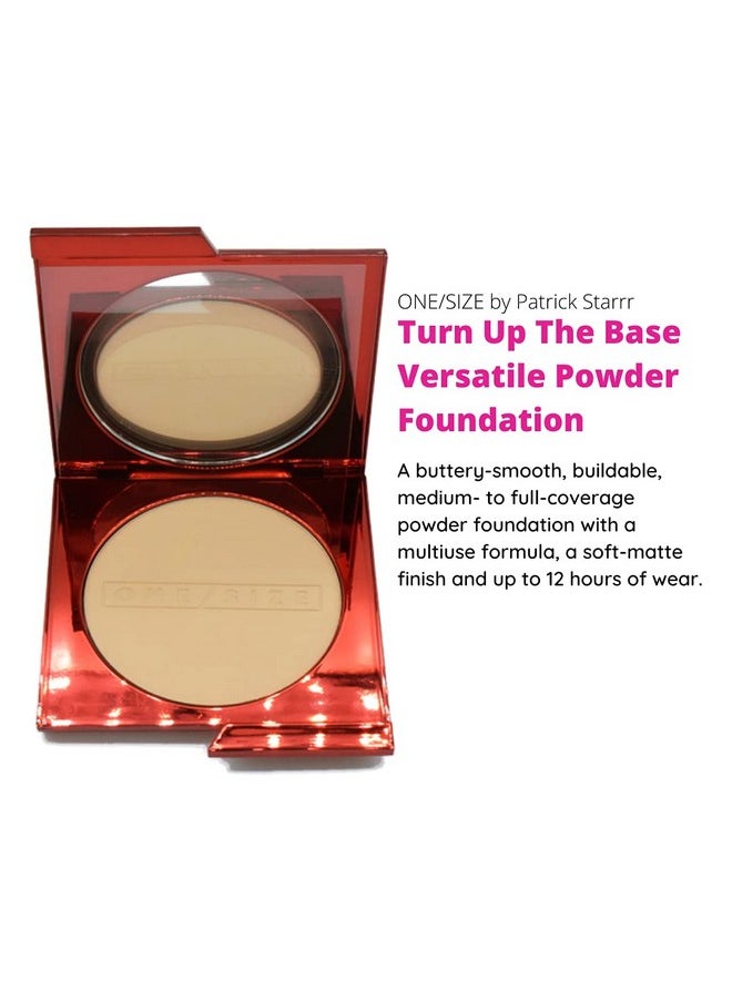 One Size Patrick Starrr Turn Up The Base Versatile Powder Foundation - Light 5 (NR) - Light, Neutral Rosy Undertones - Face Pressed Powder Makeup Foundation Medium-to-Full Coverage, Soft Matte Finish