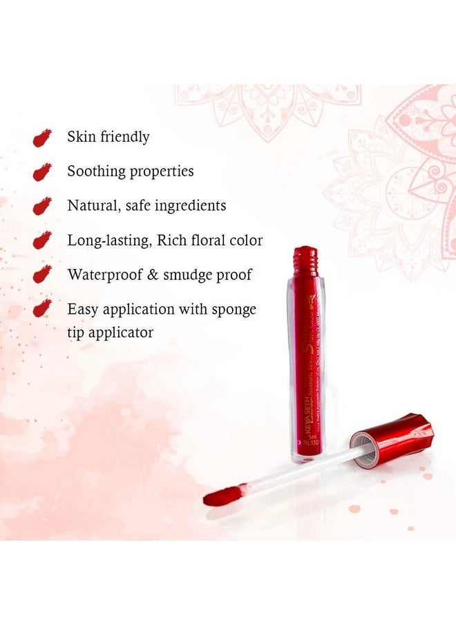 Keya Seth Aromatherapy, Liquid Sindur, Aromatic Jewel 100% Natural Herbal Extracts & Floral Pigments, Waterproof, Red (5ml) Pack of 2