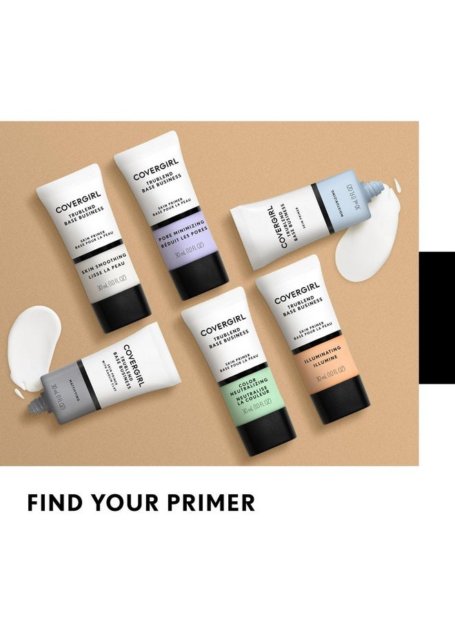 COVERGIRL Trublend Base Business Face Primer 200 Color Neutralizing, 1.014 Fl Oz, Primer Makeup, Face Primer, Face Primer for Oily Skin, Blurs Flaws, Long Lasting, Weightless Feel