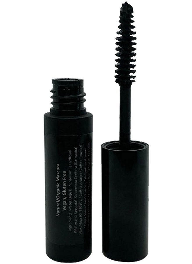 Mom's Secret 100% Natural Mascara Black, Organic, Vegan, Paraben & Gluten Free, Strengthens & Volumes, Stays on all day, Made in the USA, 0.25 ounce
