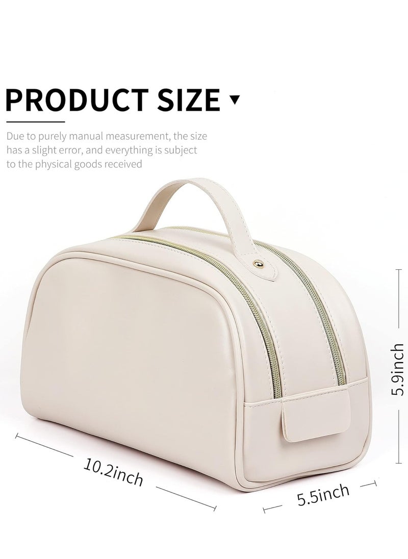 Large Capacity Makeup Bag For Women Travel Essentials Travel Makeup Bag Eco Leather Cosmetic Makeup Organizer Travel Accessories Full Travel Size Toiletries Cream