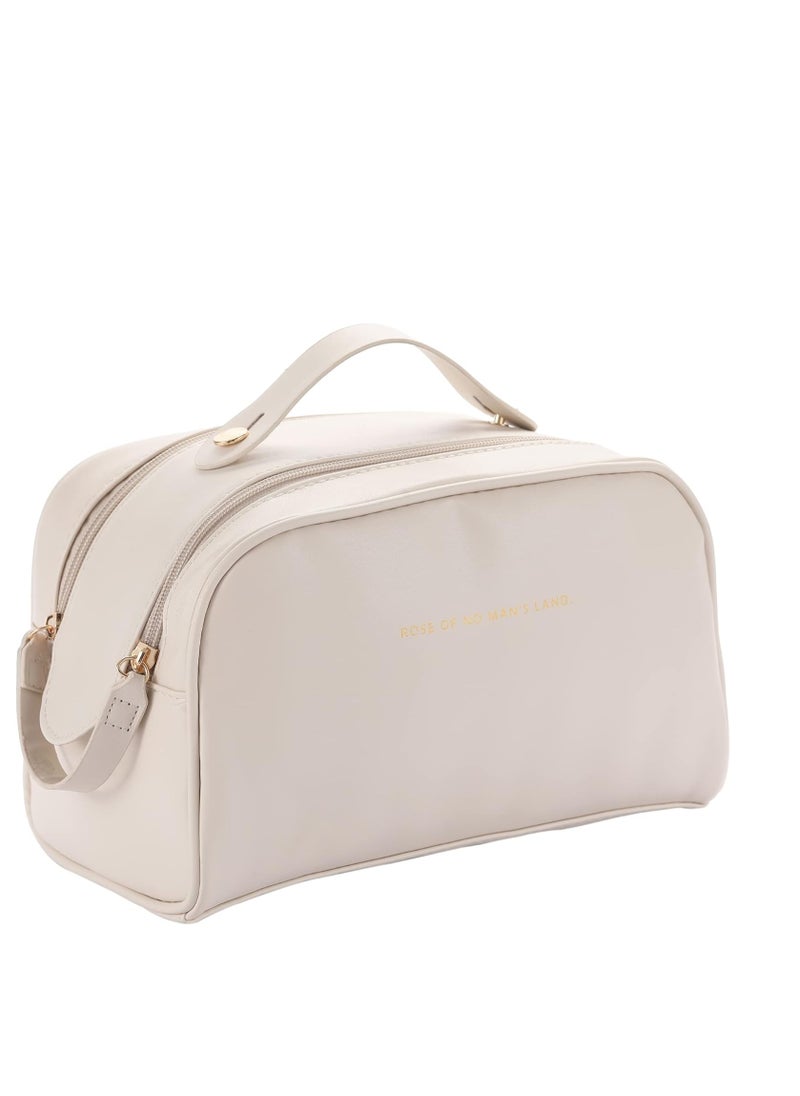 Large Capacity Makeup Bag For Women Travel Essentials Travel Makeup Bag Eco Leather Cosmetic Makeup Organizer Travel Accessories Full Travel Size Toiletries Cream