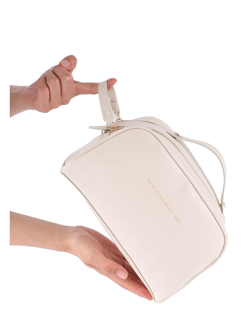 Large Capacity Makeup Bag For Women Travel Essentials Travel Makeup Bag Eco Leather Cosmetic Makeup Organizer Travel Accessories Full Travel Size Toiletries Cream