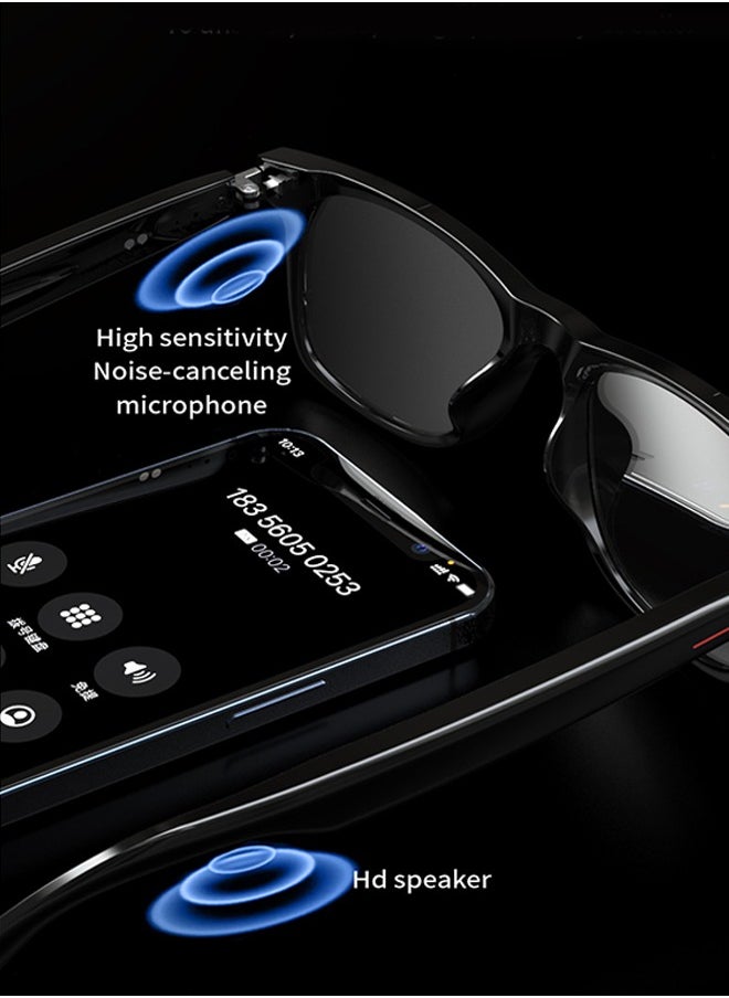 AI translation smart bluetooth glasses, real-time multi-language translation glasses, support more than 140 languages, accurate and delay-free translation, suitable for daily life and work, wireless bluetooth range 10-15 meters, 110 mAh battery, talk time 4 hours, standby time 120 hours. Fast charging