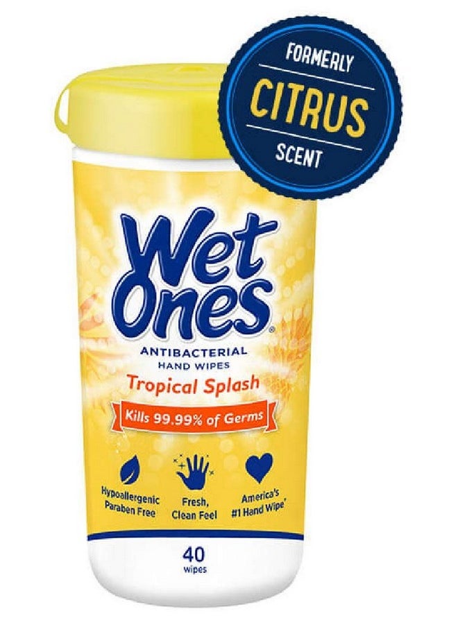 Wet Ones Antibacterial Hands Wipes, Citrus 40 Each (Value Pack of 2)