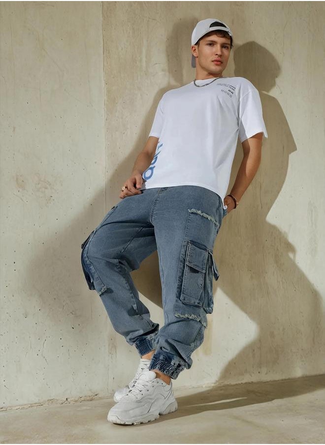 Mid Blue Jeans For Men