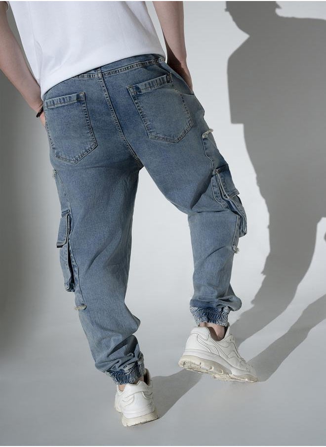 Mid Blue Jeans For Men