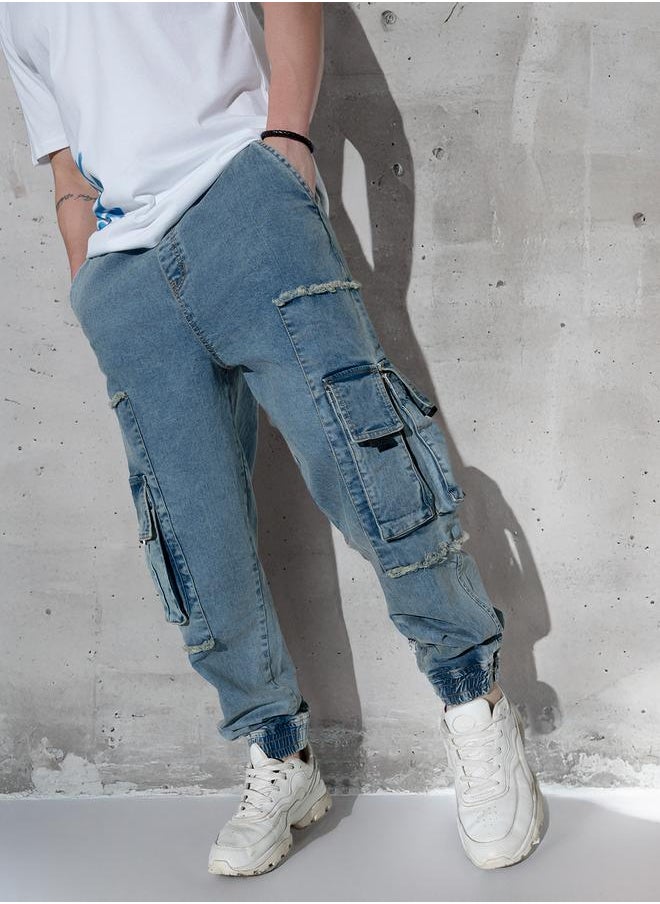 Mid Blue Jeans For Men