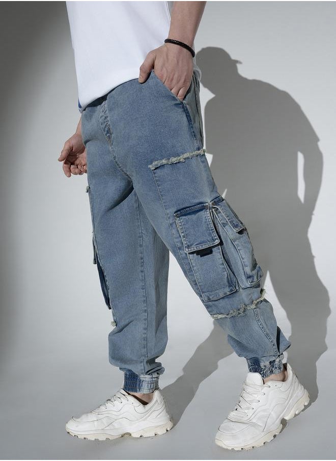 Mid Blue Jeans For Men