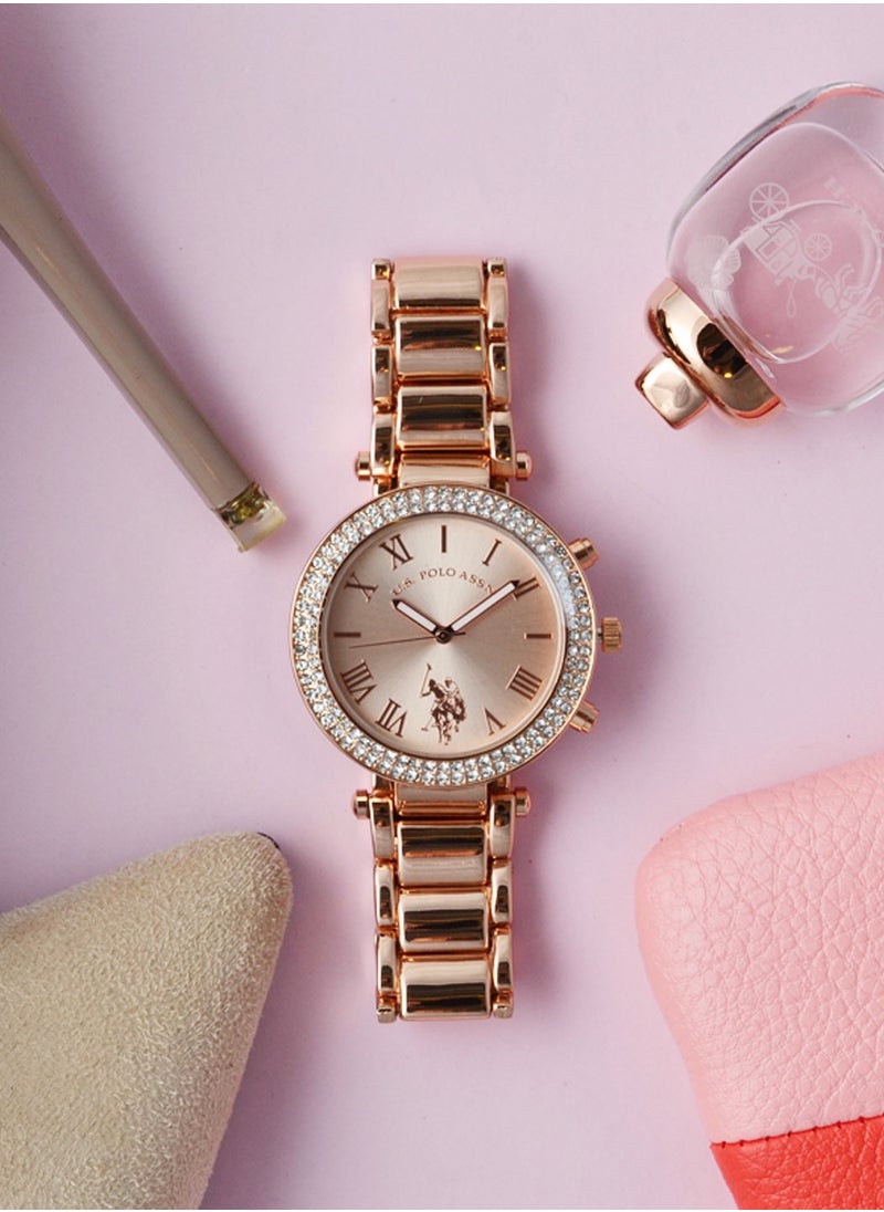 U.S. Polo Assn. Women's Quartz Rose Gold-Toned Dress Watch (Model: USC40170)