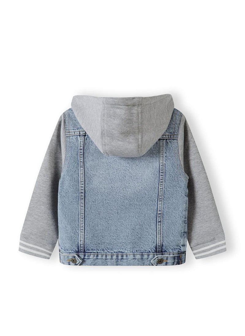 Boys Denim Jacket with Cotton Hood and Sleeves