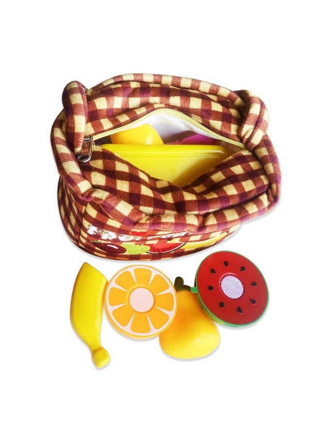 Webby Realistic Sliceable Fruits Cutting Play Toy with Multi Purpose Basket, 10 pcs