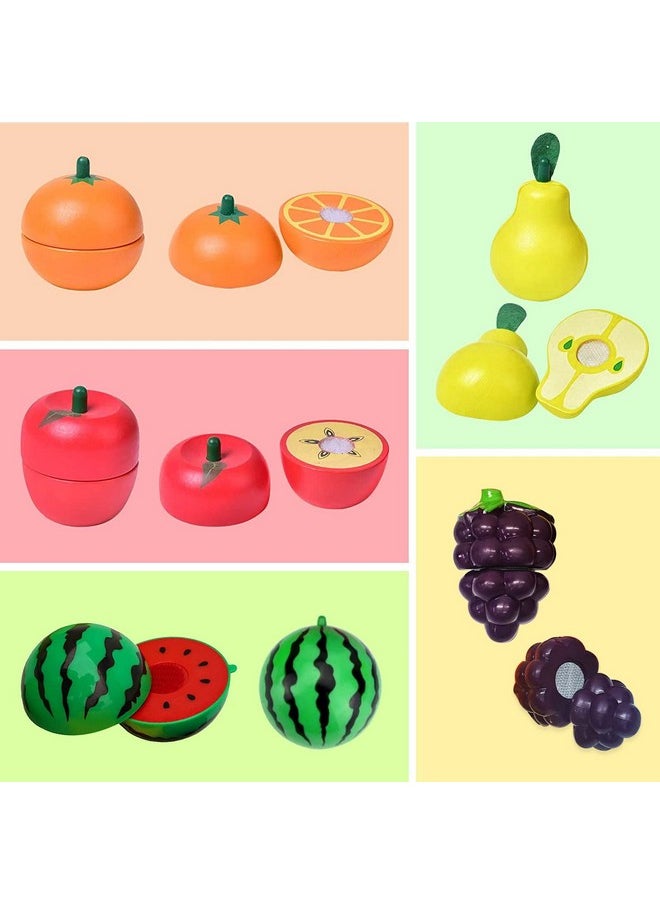 Webby Realistic Sliceable Fruits Cutting Play Toy with Multi Purpose Basket, 10 pcs