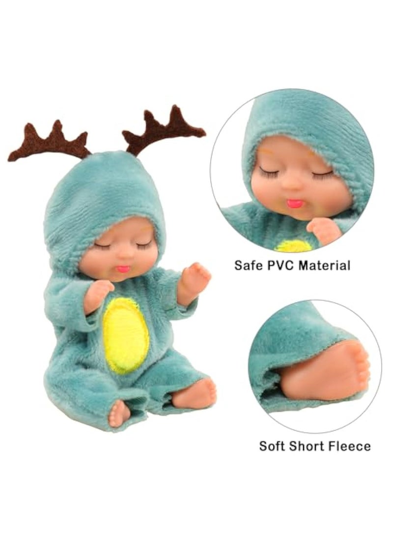 6 Pcs Mini Baby Dolls, Mini Doll Set, Tiny Reborn Baby Dolls, Baby Miniature Sleeping Dolls, Washable PVC Material, Realistic Movable Baby Doll, Doll Toys for Toddlers