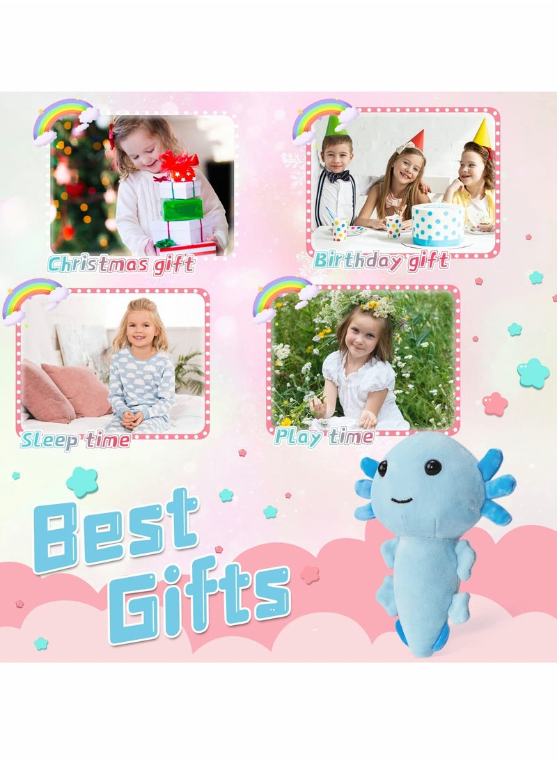 8 Inch Axolotl Stuffed Animal Soft Plush Squishy Toy Animals Throw Pillow Doll Cute Plushies Room Decor Great Gifts for Kids Birthday Blue
