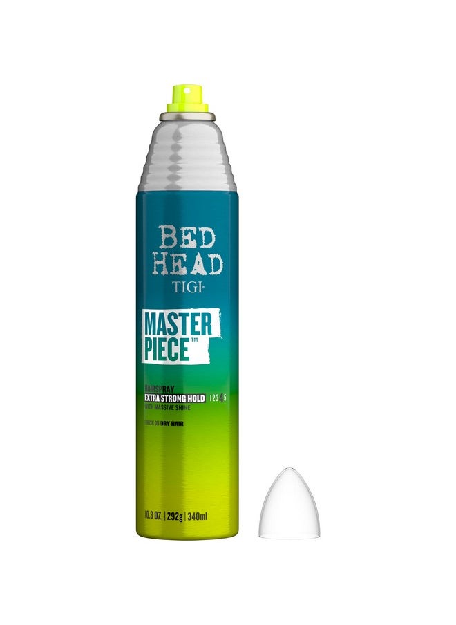 TIGI Bed Head Masterpiece Shiny Hairspray with Strong Hold - For All Hair Types - Extra Strong Hold & Shiny Finish - Use on Dry Hair - Premium Hair Care Products for Women & Men - 10.3 oz (2 Pack)