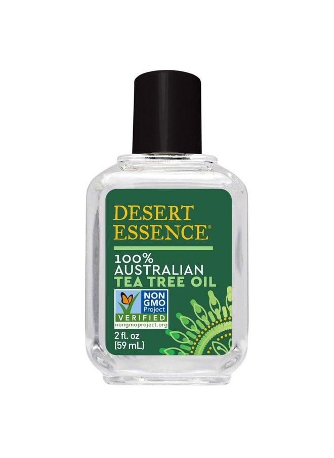Desert Essence 100% Australian Tea Tree Oil Therapeutic Grade Essential Oil - Skin Cleansing, Clarifying, Soothing - Refreshing Air - Skin Care, Hair Care, Powerful Green Clean - Vegan, Non-GMO - 2oz