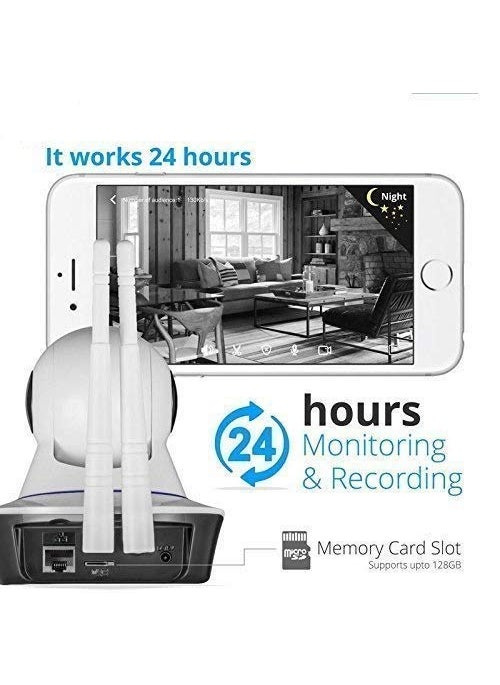 Amporio IP Camera HomeCam 360 CCTV WiFi Security Camera Full HD 1080p Night Vision HD 1080P NightVision Wireless WiFi IP Camera with 2Way AudioSupport 62GB SDCard