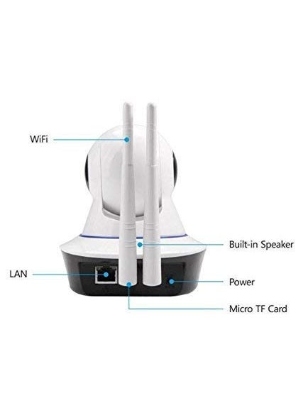 Amporio IP Camera HomeCam 360 CCTV WiFi Security Camera Full HD 1080p Night Vision HD 1080P NightVision Wireless WiFi IP Camera with 2Way AudioSupport 62GB SDCard