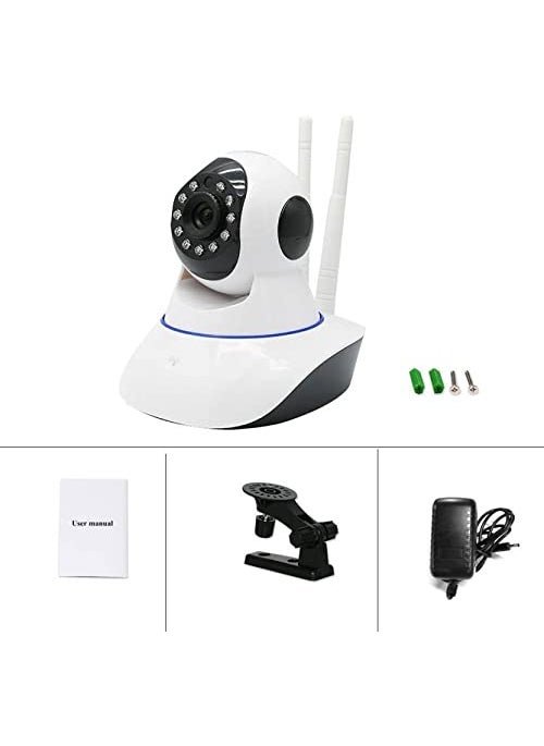 Amporio IP Camera HomeCam 360 CCTV WiFi Security Camera Full HD 1080p Night Vision HD 1080P NightVision Wireless WiFi IP Camera with 2Way AudioSupport 62GB SDCard