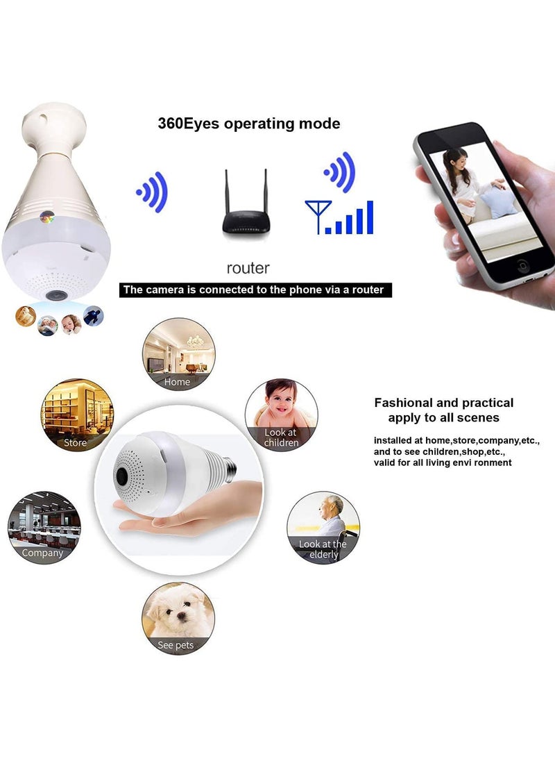 Paroxysm WiFi Full Ultra HD 1080P CCTV Smart Security IP Hidden Camera Led Bulb with Holder Light Vision Spy Indoor Wireless Camera Bulb Camera