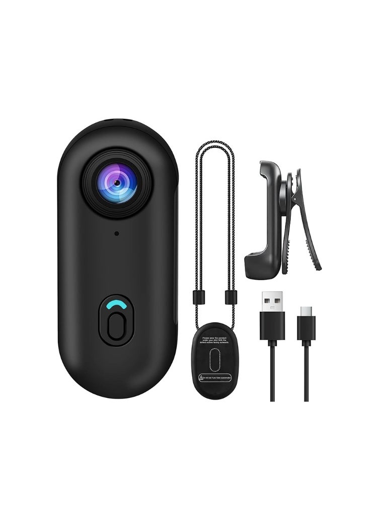 4K Wearable Mini Sports Camera with Magnetic Mount – Compact Action Camera for Cycling, Motorbiking, Hiking, Vlogging – 150-Minute Battery Life, Wi-Fi, H.265 Encoding, 360° Clip, One-Tap Recording