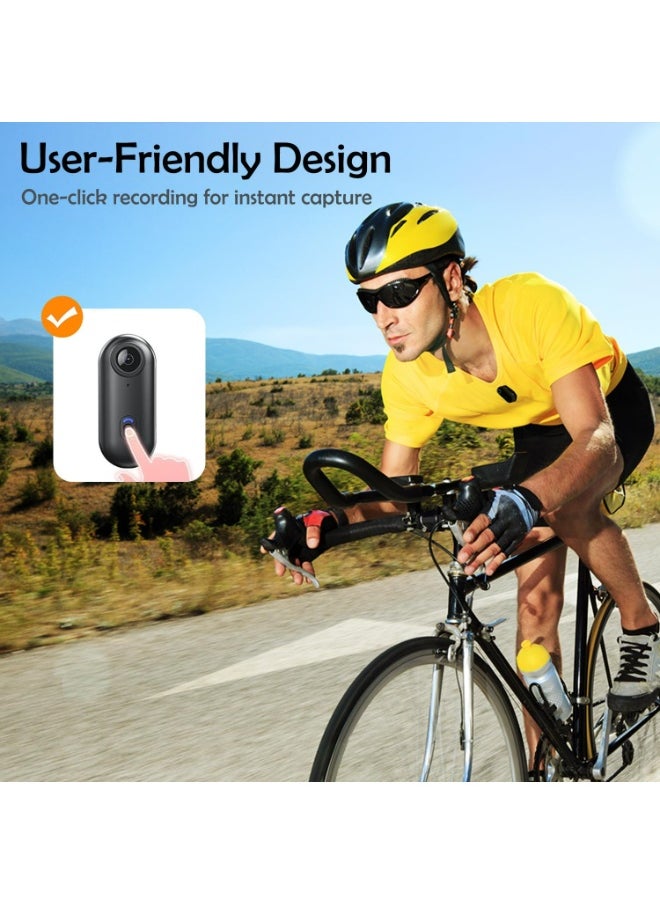 4K Wearable Mini Sports Camera with Magnetic Mount – Compact Action Camera for Cycling, Motorbiking, Hiking, Vlogging – 150-Minute Battery Life, Wi-Fi, H.265 Encoding, 360° Clip, One-Tap Recording