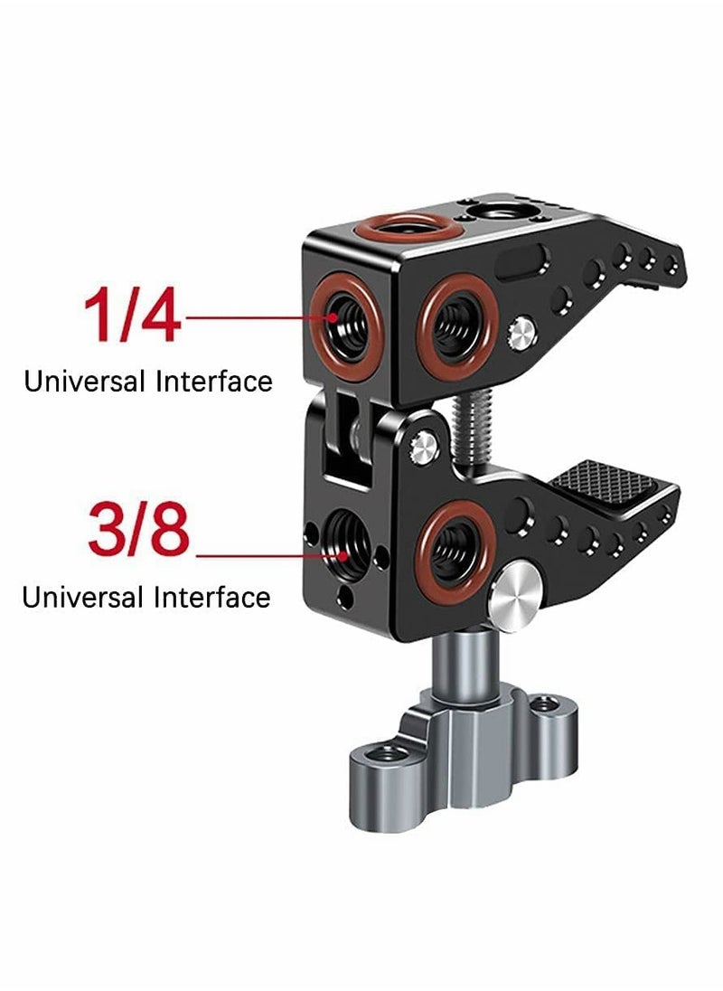 Camera Mounts and Clamps Side Arms with 3/8 and 1/4 Screw Holes Tripods for Video Shooting Action Camera Phone Clips Selfie Live Streaming