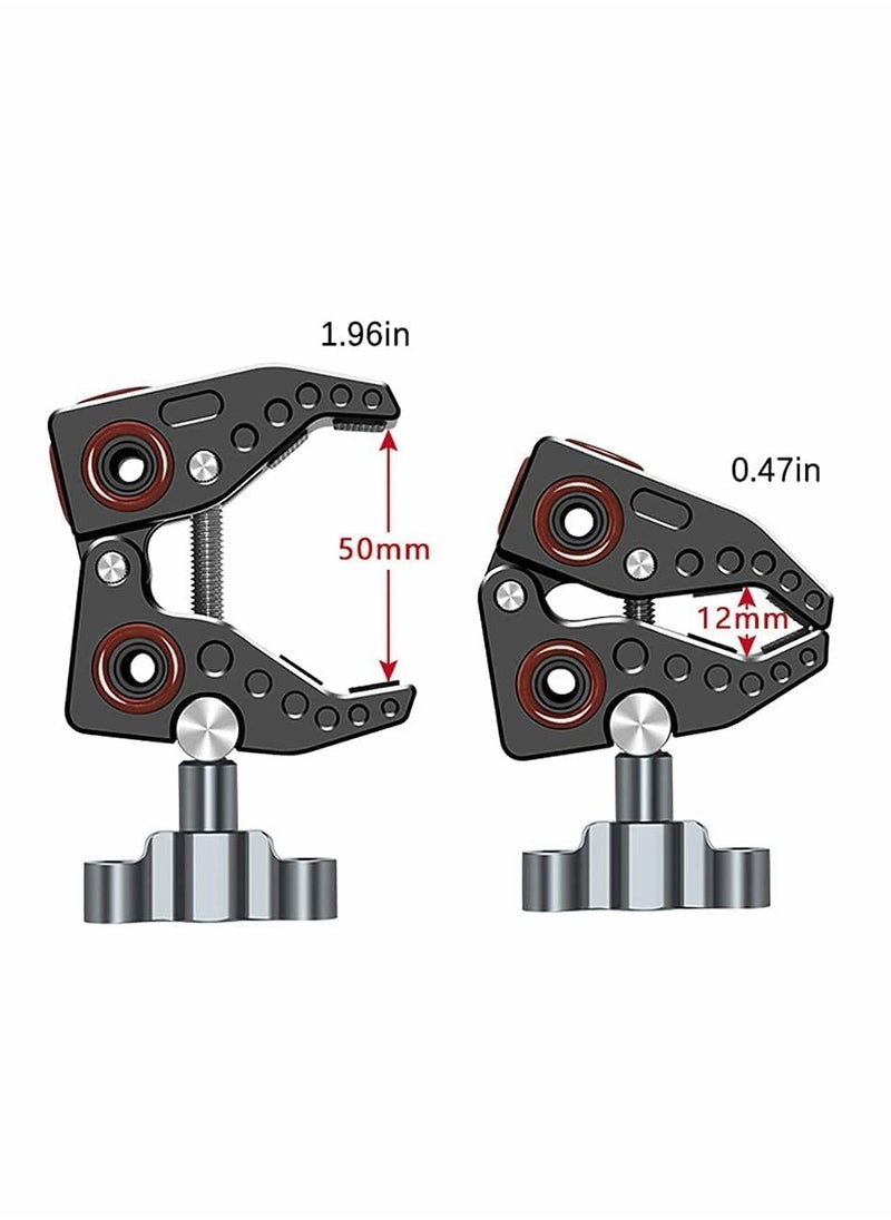 Camera Mounts and Clamps Side Arms with 3/8 and 1/4 Screw Holes Tripods for Video Shooting Action Camera Phone Clips Selfie Live Streaming