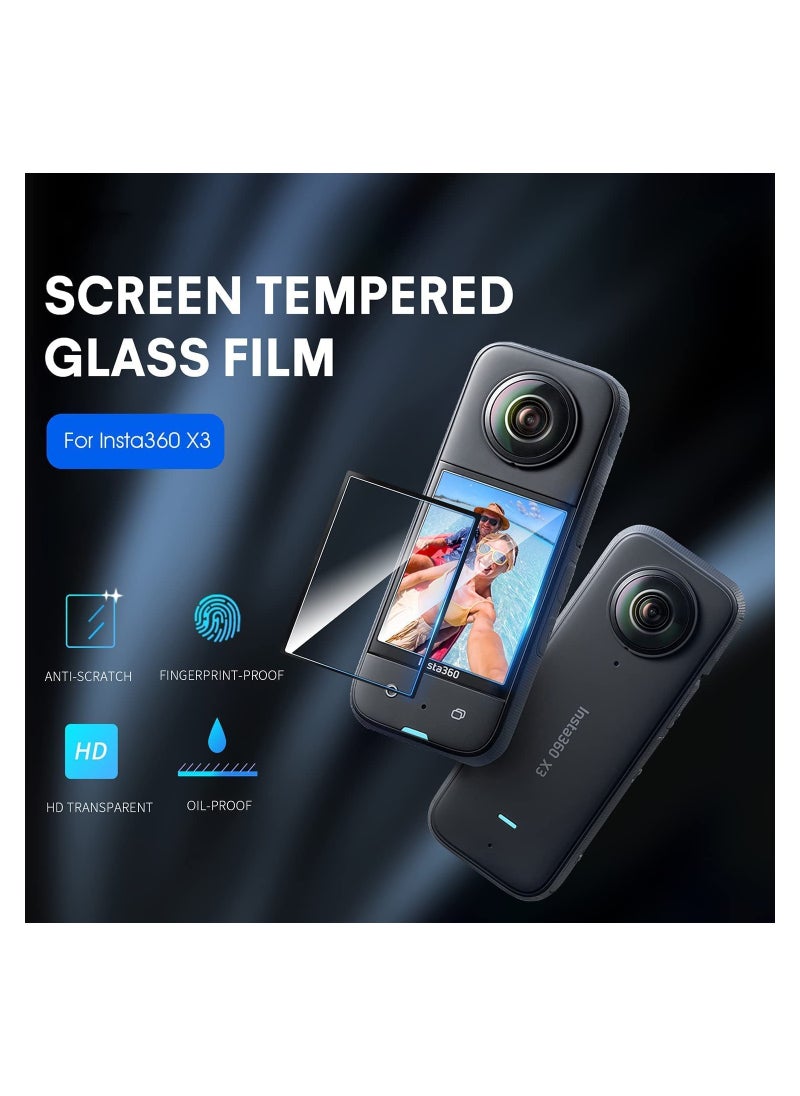 Protection Cover for Insta360 X3 Accessories Kit, Silicone Body Cover with 2 Pack Screen Protectors and Removable Lens Cover