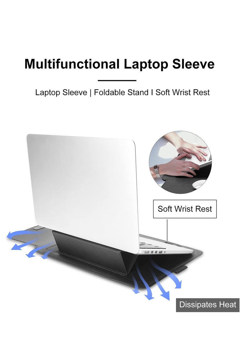 13 inch Laptop Sleeve Case, Slim Laptop Carrying Case with Stand Function Compatible with 2018-2021 MacBook Air 13 M1/ 2016-2021 MacBook Pro 13 M1/ XPS 13 inch/ 13