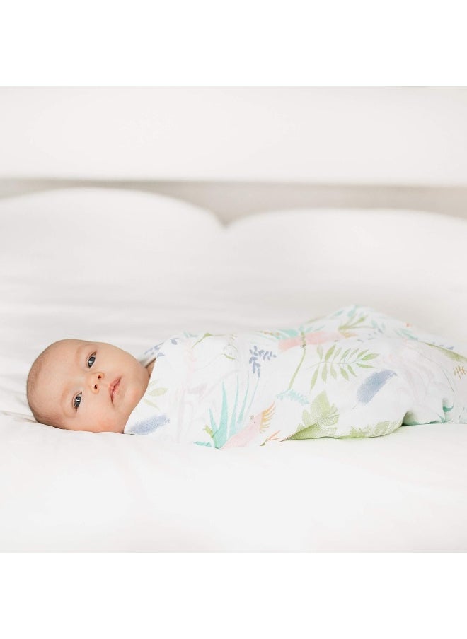 aden + anais Essentials Swaddle Blanket, Boutique Muslin Blankets for Girls & Boys, Baby Receiving Swaddles, Ideal Newborn & Infant Swaddling Set, Perfect Shower Gifts, 4 Pack, Tropicalia