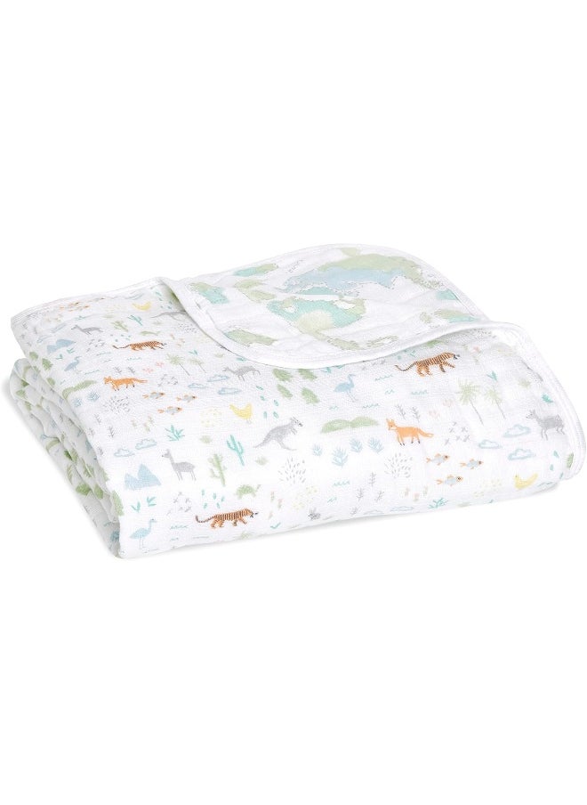 aden + anais Essentials Dream Blanket, Muslin Baby Blankets for Girls & Boys, Ideal Lightweight Newborn Nursery & Crib Blanket, Unisex Toddler & Infant Bedding, Registry Gift, Voyager-Ecosphere