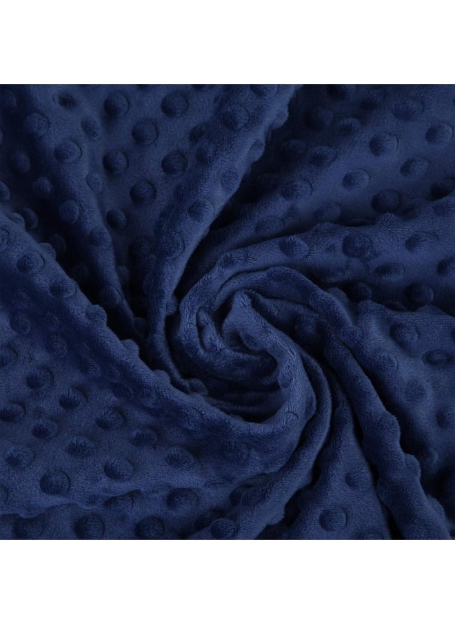 Pro Goleem Baby Soft Minky Dot Blanket with Silky Satin Backing Gift for Boys and Girls (Navy Blue, 30’’ x 40’’)