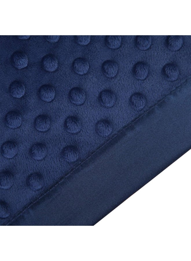 Pro Goleem Baby Soft Minky Dot Blanket with Silky Satin Backing Gift for Boys and Girls (Navy Blue, 30’’ x 40’’)