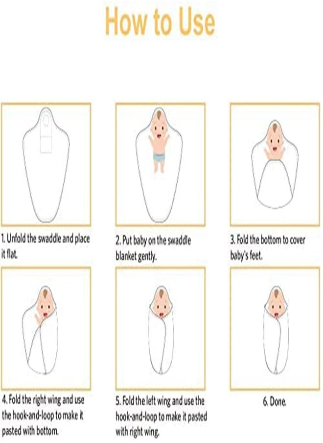 SYOSI Swaddle Blankets, Baby Wrap for Newborn Baby Pure Cotton Baby Wrap with Head-Protecting & Head-Supporting Function for 0-3 Months Newborn Baby (White)