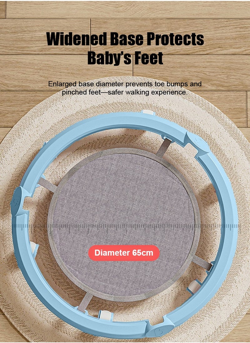 Baby Walker Foldable with 7 Adjustable Heights, Baby Walker with Wheels Portable, Baby Walkers and Activity Center for Boys Girls Babies 6-18 Months (Simple Version without Toys-Blue)