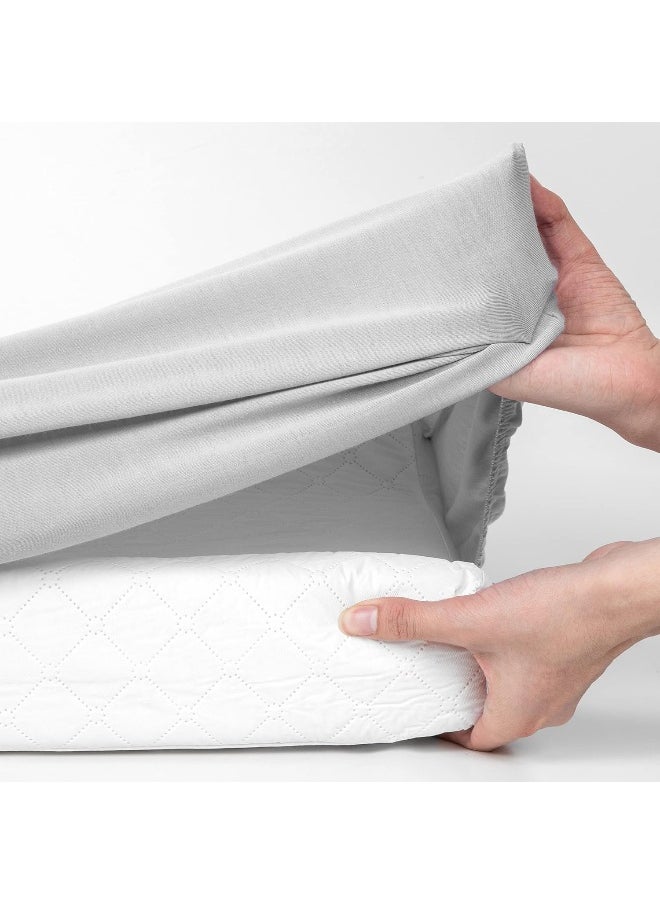 TILLYOU Jersey Knit Ultra Soft Changing Pad Cover Set, Unisex Diaper Change Table Sheets for Baby Boys Girls, Fit 32