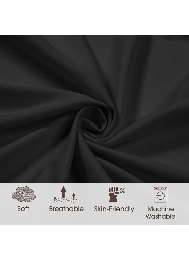 PHF Baby Changing Pad Covers for Boys Girls, 2 Pack Ultra Soft Breathable Microfiber Changing Pad Table Sheets for Most Baby Changing Pads, Black & Black