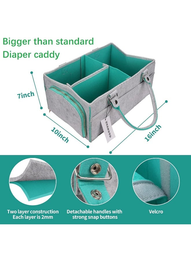 Baby Diaper Caddy Organizer for Boy or Girl Large Nursery Storage Bin Basket Portable Holder Tote Bag for Changing Table and Car Baby Shower Gifts Newborn Essentials Stuff Registry Must Haves Item