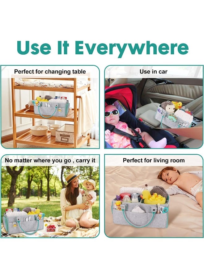 Baby Diaper Caddy Organizer for Boy or Girl Large Nursery Storage Bin Basket Portable Holder Tote Bag for Changing Table and Car Baby Shower Gifts Newborn Essentials Stuff Registry Must Haves Item