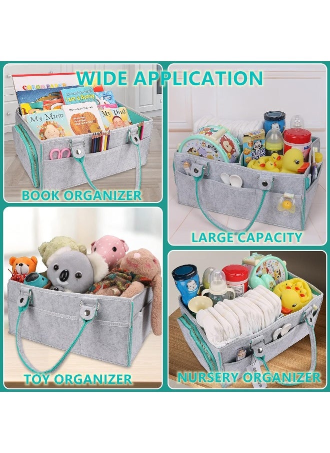 Baby Diaper Caddy Organizer for Boy or Girl Large Nursery Storage Bin Basket Portable Holder Tote Bag for Changing Table and Car Baby Shower Gifts Newborn Essentials Stuff Registry Must Haves Item