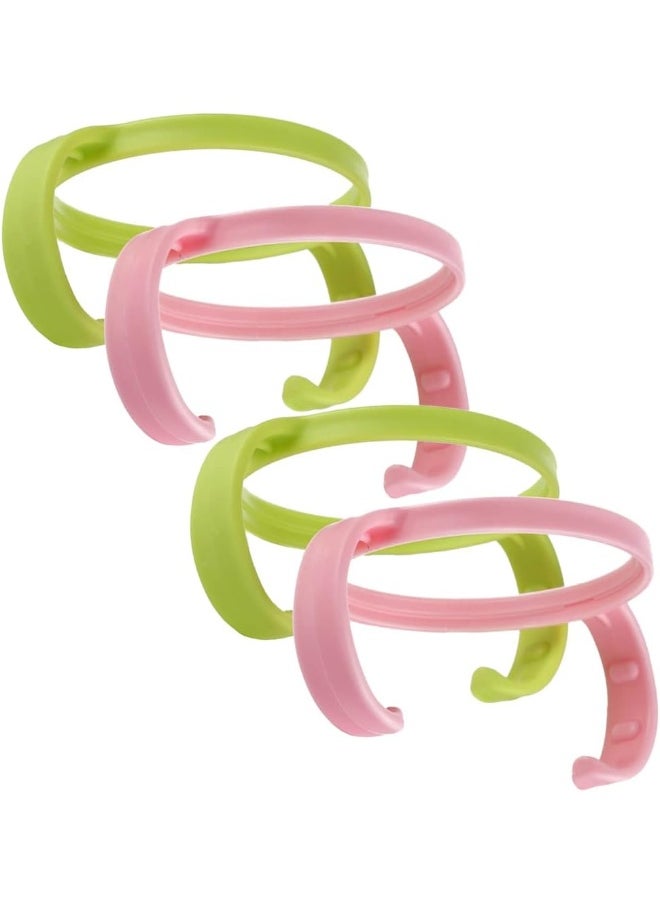 Handles Grips for Comotomo Feeding Bottles (Set of 4, 2 Pink + 2 Green)