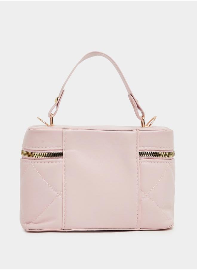 Quilted Design Bucket Crossbody Bag