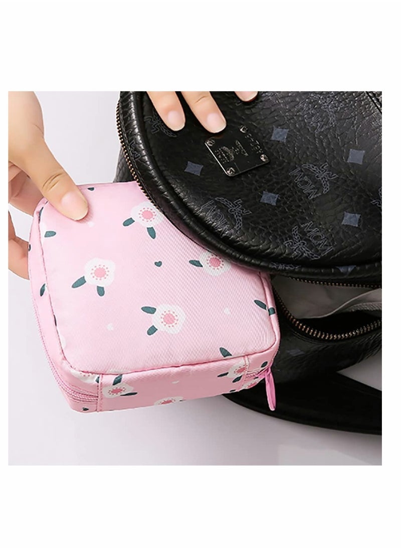 Sanitary Napkin Storage Bag, Zipper Menstrual Pad Bag Portable Sanitary Napkin Storage Tampons Holder for Purse First Period Kit for Teen Girls Store Sanitary Pads for Women(4Pcs)