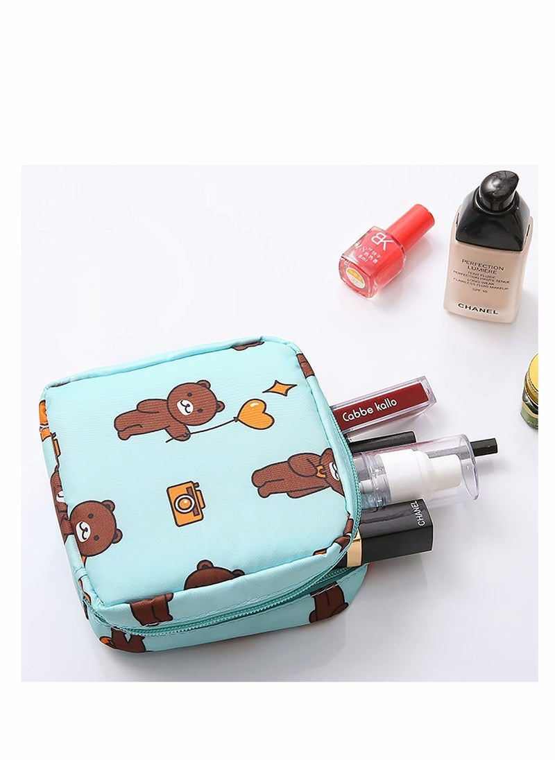 Sanitary Napkin Storage Bag, Zipper Menstrual Pad Bag Portable Sanitary Napkin Storage Tampons Holder for Purse First Period Kit for Teen Girls Store Sanitary Pads for Women(4Pcs)