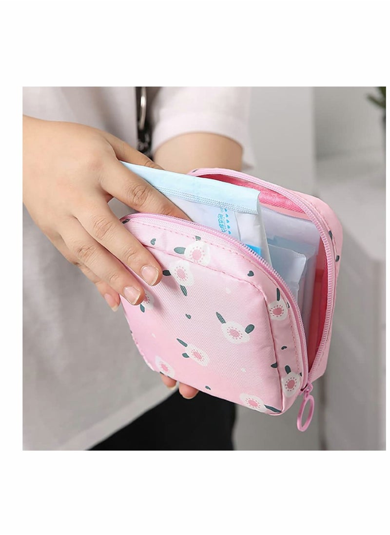 Sanitary Napkin Storage Bag, Zipper Menstrual Pad Bag Portable Sanitary Napkin Storage Tampons Holder for Purse First Period Kit for Teen Girls Store Sanitary Pads for Women(4Pcs)
